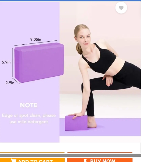 YOGA BLOCK PACK OF 2 YOGA BRICKS SOLID Yoga Blocks - Image 4